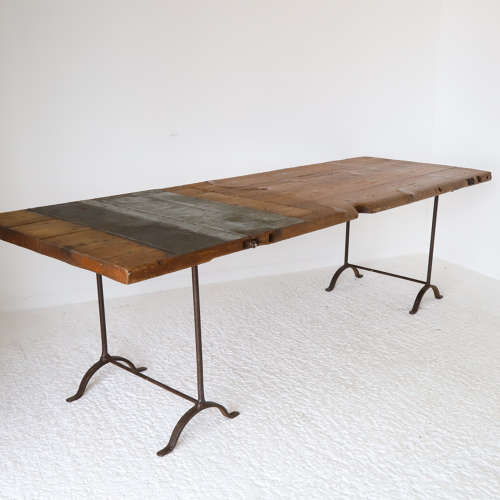 Large Antique c. 1900 Devon Wood Industrial Work Table