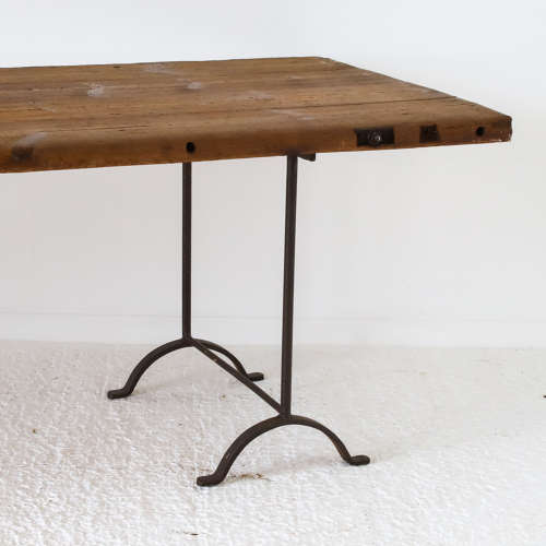 Large Antique c. 1900 Devon Wood Industrial Work Table