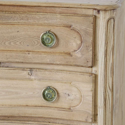 18th Century c. 1790 Serpentine Front Bleached Ash Commode