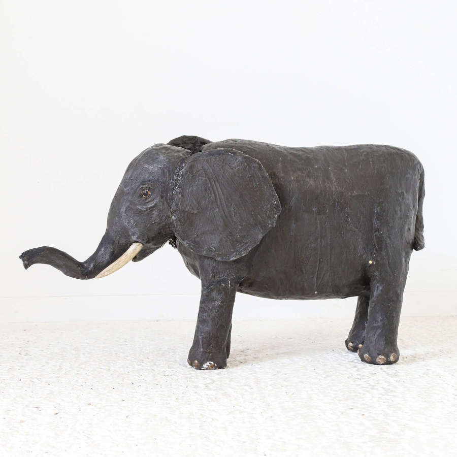 Unusual 1940-1950&rsquo;s French Papier-m&acirc;ch&eacute; Model Elephant