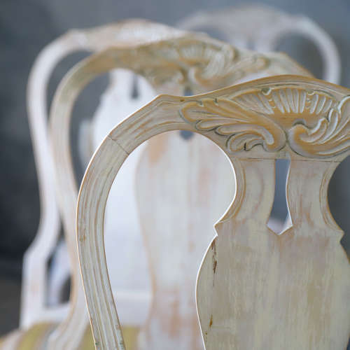 Set of 8 Gustavian Style Dining Chairs - Swedish Mid 20th Century
