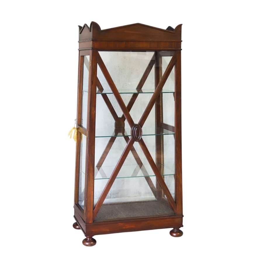 Mid Century Mahogany Display Cabinet in the William IV Style