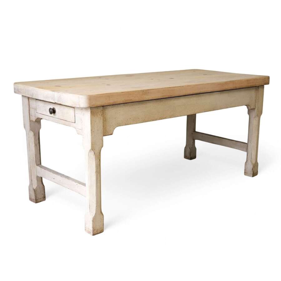 English 19th Century circa 1880 Country House Prep Table - later paint