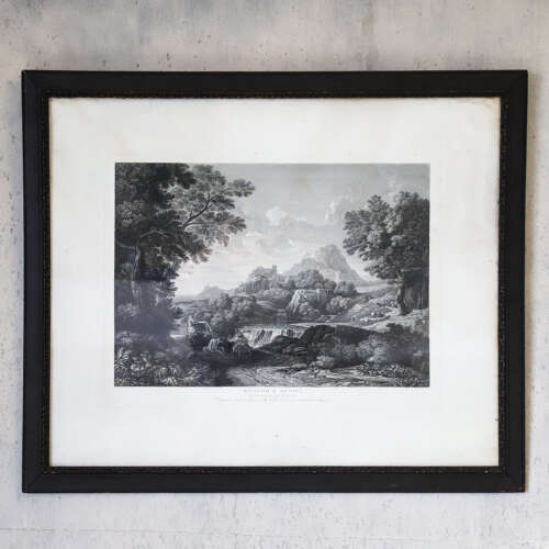 French 18th Century Engraving: “Rinaldo e Armida” in Original Frame - Timeless Heritage