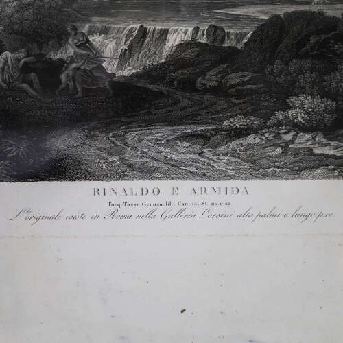 French 18th Century Engraving: “Rinaldo e Armida” in Original Frame - Timeless Heritage