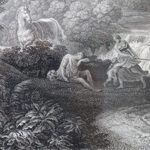 French 18th Century Engraving: “Rinaldo e Armida” in Original Frame - Timeless Heritage
