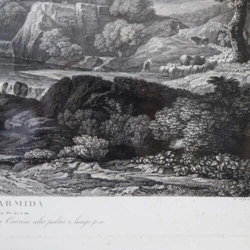 French 18th Century Engraving: “Rinaldo e Armida” in Original Frame - Timeless Heritage