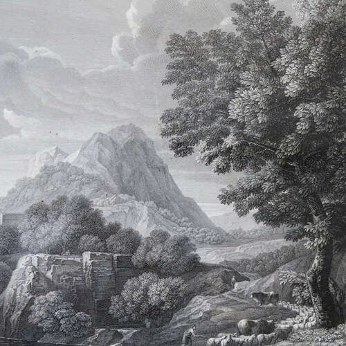 French 18th Century Engraving: “Rinaldo e Armida” in Original Frame - Timeless Heritage