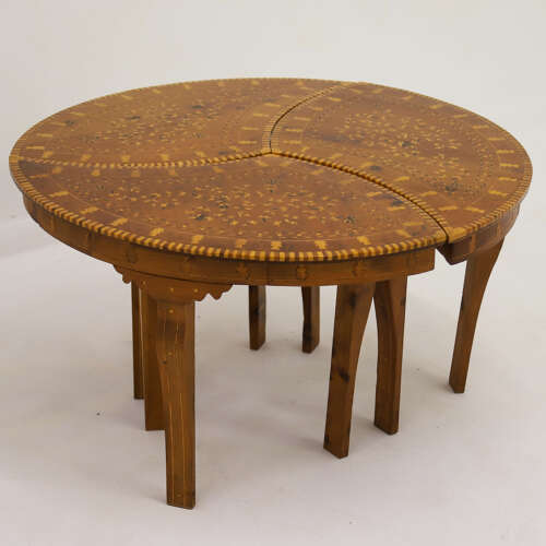 1920s Syrian Tear Drop Side Tables - Exquisitely Inlaid Koto Hardwood Masterpiece