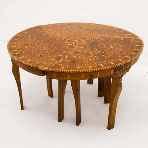 1920s Syrian Tear Drop Side Tables - Exquisitely Inlaid Koto Hardwood Masterpiece