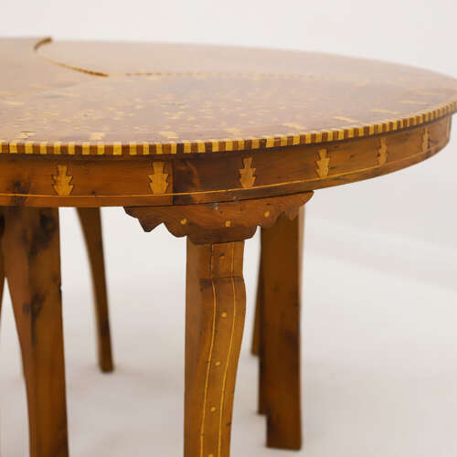 1920s Syrian Tear Drop Side Tables - Exquisitely Inlaid Koto Hardwood Masterpiece