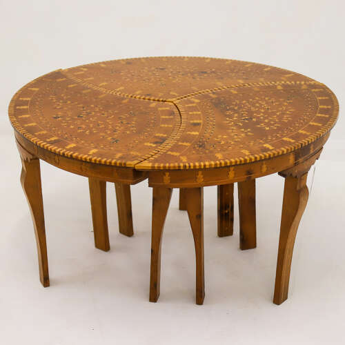 1920s Syrian Tear Drop Side Tables - Exquisitely Inlaid Koto Hardwood Masterpiece