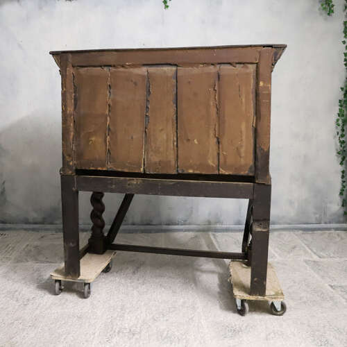 17th Century Flemish Carved Oak Cabinet on Stand with Lion Masks c.1680