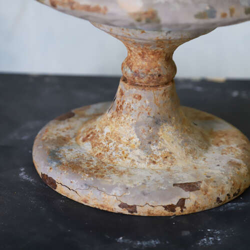 Vintage Metal Campana‑Shaped Urn with Removable Trellis Top