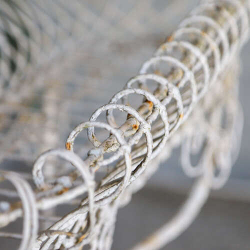 19th Century English Wrought Iron Plant Stand with Scrollwork and Lattice Basket Top