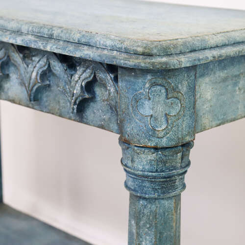 Imposing 19th-Century Painted Console in the Gothic Taste with Exceptional Colour
