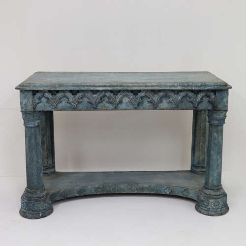 Imposing 19th-Century Painted Console in the Gothic Taste with Exceptional Colour