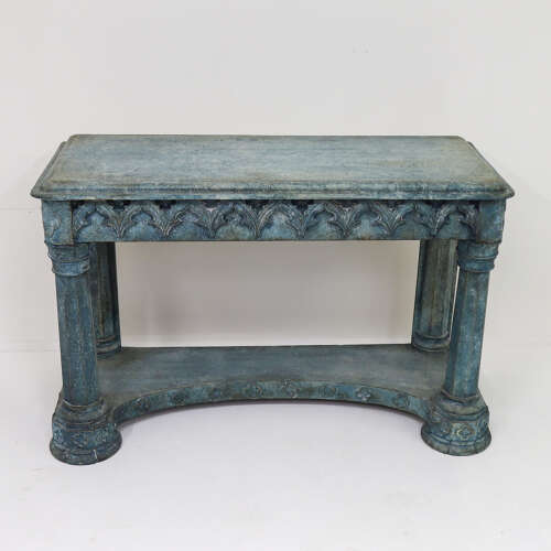 Imposing 19th-Century Painted Console in the Gothic Taste with Exceptional Colour