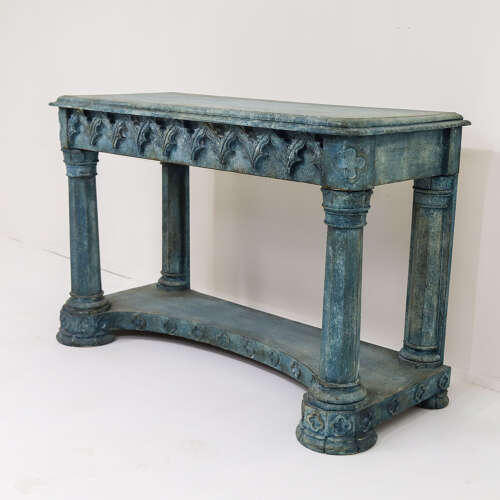 Imposing 19th-Century Painted Console in the Gothic Taste with Exceptional Colour