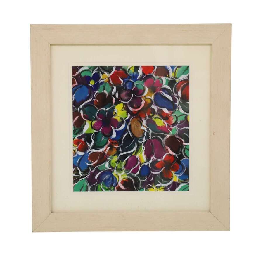 Vibrant Abstract Floral Painting - Contemporary Mixed‑Media Artwork in Frame