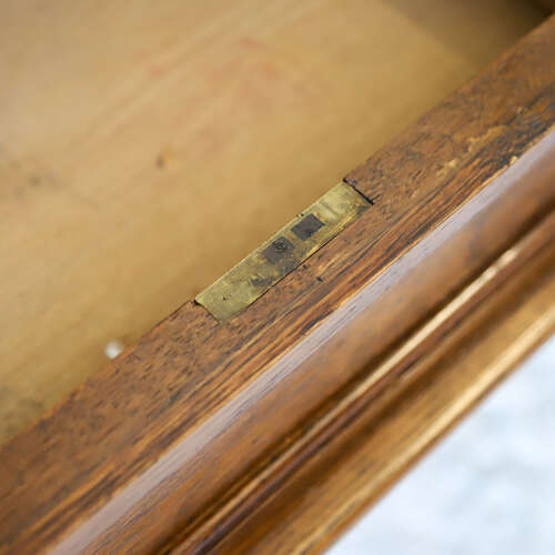 19th Century English Oak Gothic Revival Library Table with Leather Writing Surface