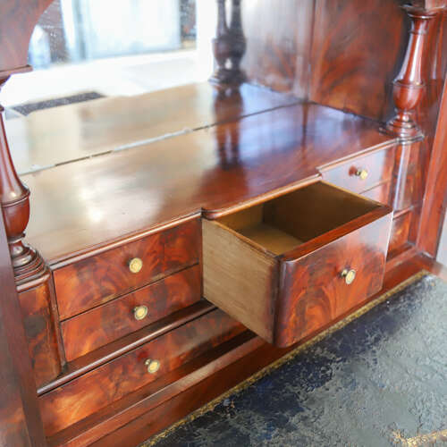 19th C All original French Secrétaire à Abattant Cabinet - Marble Top & Secret Drawers