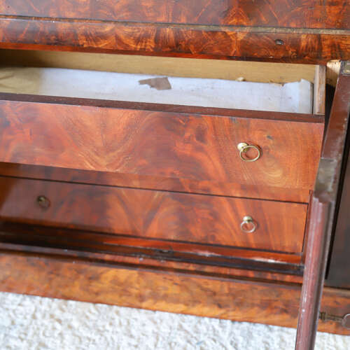 19th C All original French Secrétaire à Abattant Cabinet - Marble Top & Secret Drawers