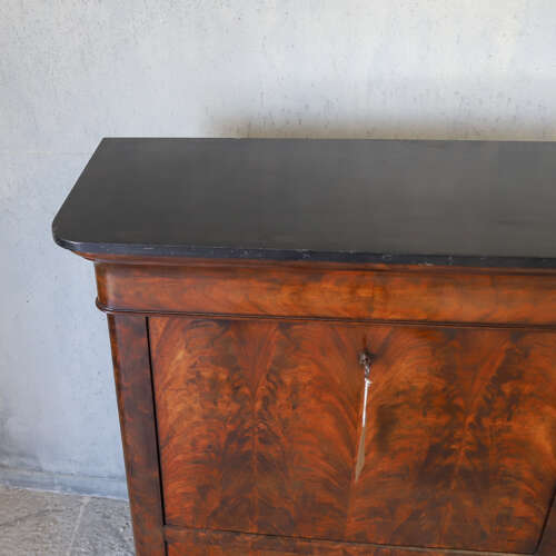 19th C All original French Secrétaire à Abattant Cabinet - Marble Top & Secret Drawers
