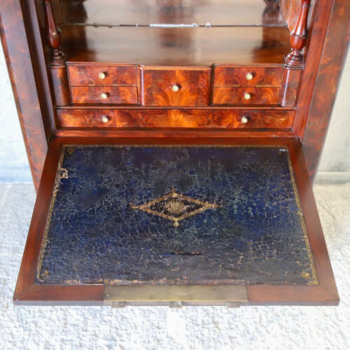 19th C All original French Secrétaire à Abattant Cabinet - Marble Top & Secret Drawers
