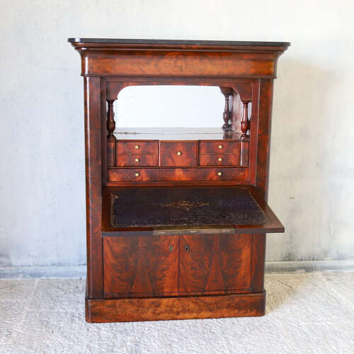 19th C All original French Secrétaire à Abattant Cabinet - Marble Top & Secret Drawers