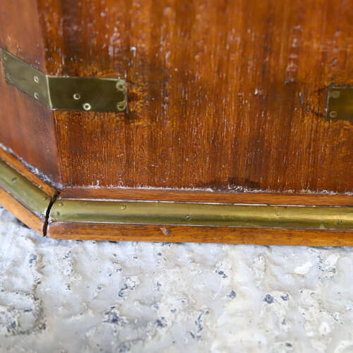 Antique Campaign Chest with Hinged Lift‑Up Top