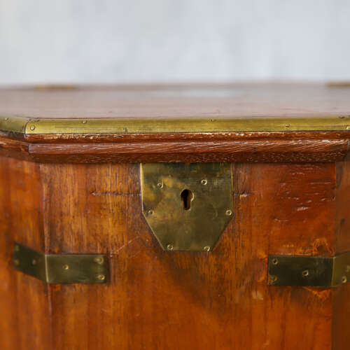 Antique Campaign Chest with Hinged Lift‑Up Top