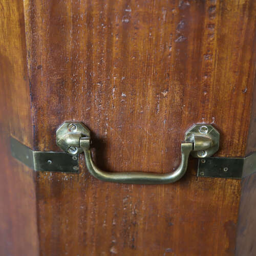 Antique Campaign Chest with Hinged Lift‑Up Top