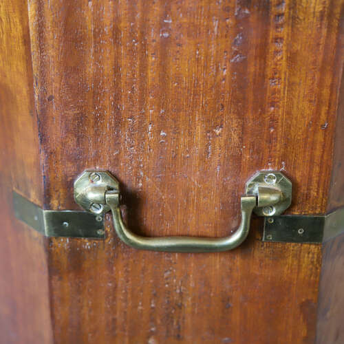Antique Campaign Chest with Hinged Lift‑Up Top