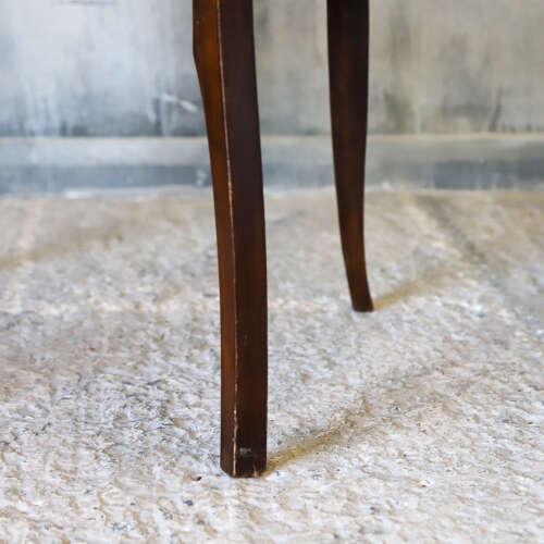 Pair of French 1940s Bridge Chairs — Beech Wood & Linen Upholstery