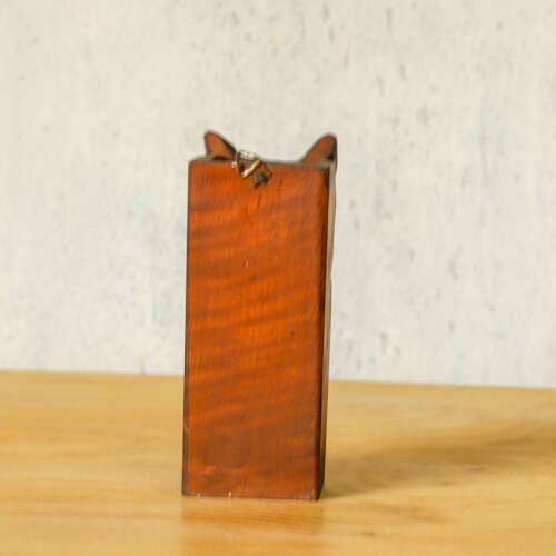 Vintage Carved Owl Brush Holder | Black Forest Style Wooden Brush Wall Box