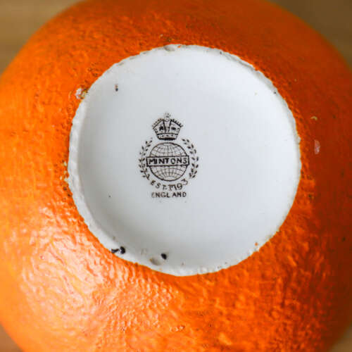 Vintage Minton Orange Marmalade Jar with Lid & Spoon Notch | English Novelty Preserve Pot