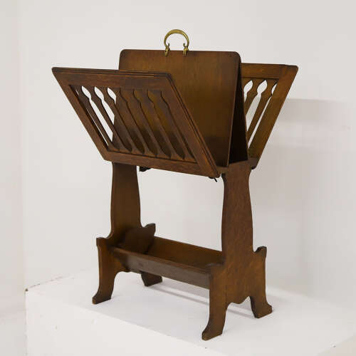 Arts & Crafts Folding Oak Caxton Stand — Possibly Liberty & Co., Circa 1885