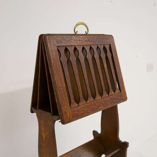 Arts & Crafts Folding Oak Caxton Stand — Possibly Liberty & Co., Circa 1885