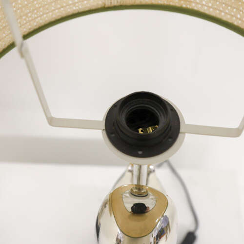 Pair of Modernist Table Lamps — Alain Chervet, Chrome & Marble, 1970s