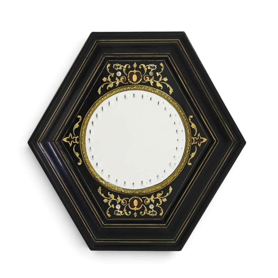 Napol&eacute;on III French Ebonised Sorcerer's Mirror, Octagonal 19th Century