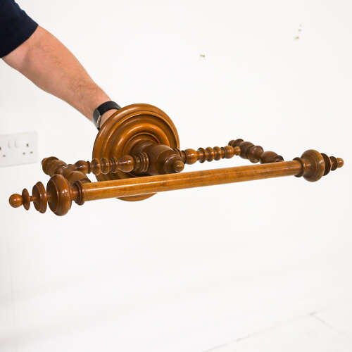 French Napoléon III Cherry Wood Towel Rail — Circa 1880
