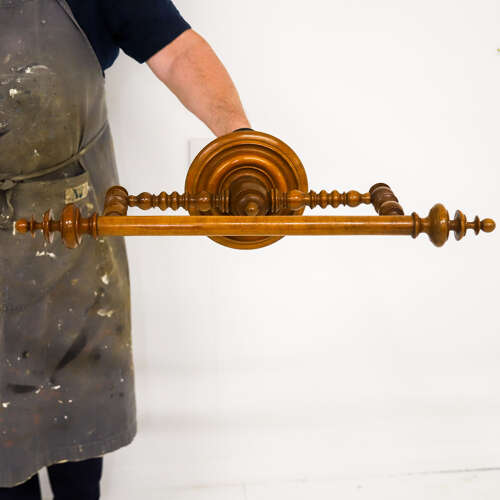 French Napoléon III Cherry Wood Towel Rail — Circa 1880