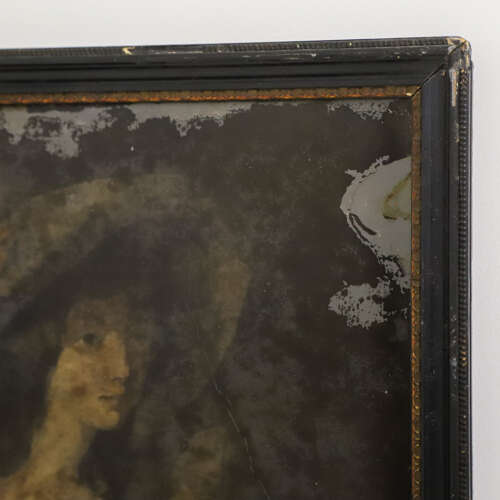 Pair of English Portraits on Glass — Gainsborough Style, Circa 1830
