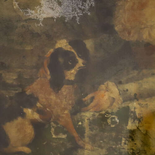 Pair of English Portraits on Glass — Gainsborough Style, Circa 1830