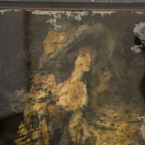 Pair of English Portraits on Glass — Gainsborough Style, Circa 1830