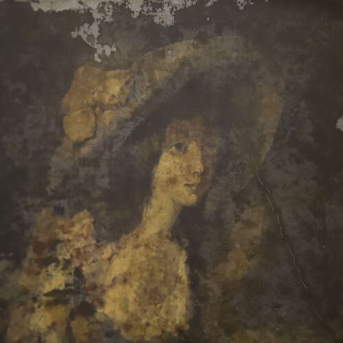 Pair of English Portraits on Glass — Gainsborough Style, Circa 1830