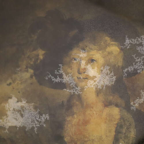 Pair of English Portraits on Glass — Gainsborough Style, Circa 1830