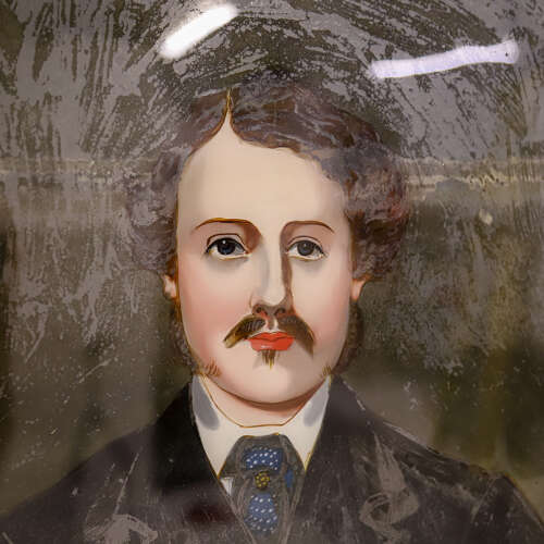 English Reverse-Painted Oil Portrait on Glass — Nobleman, Circa 1830