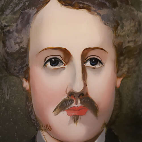 English Reverse-Painted Oil Portrait on Glass — Nobleman, Circa 1830